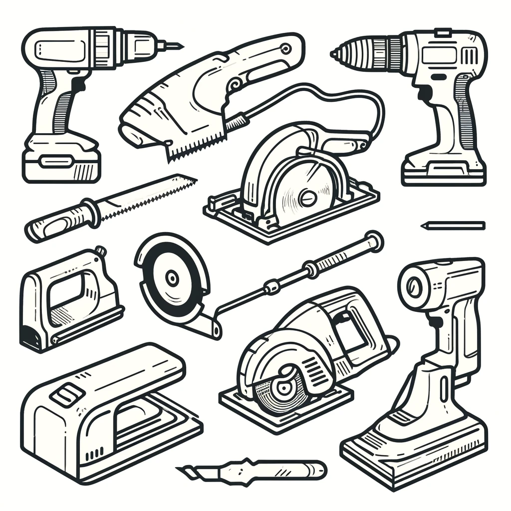 tools line illustration